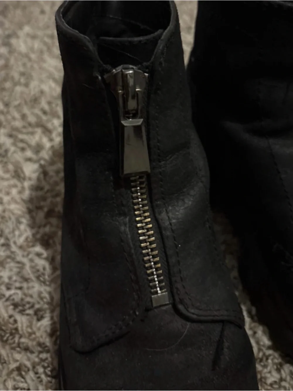 Gianni Bini Black Front-Zip Platform Ankle Boots